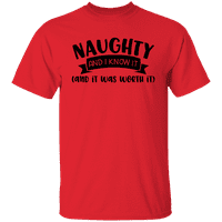Graphic America vicces ünnepi ünnepi karácsonyi idézet Naughty és tudom, hogy megéri a férfi grafikus pólót