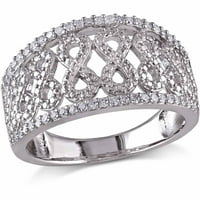 Carat T.W. Gyémánt sterling ezüst korlátozott kiadású végtelen gyűrű