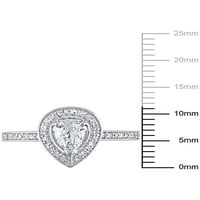 Carat T.W. Gyémánt 14K fehérarany körte alakú halo eljegyzési gyűrű