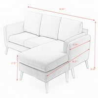 Aukfa 84.6 reverzibilis szekcionális kanapé a nappalihoz, pamuthoz, sötétszürke