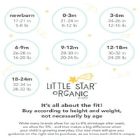 Kis csillag Organic Baby 3pk rövid ujjú test, méretű újszülött hónapok