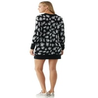 Scoop női leopárd nyomtatási pulóver ruha