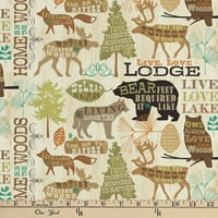 David Textiles, Inc. 44 pamut élő lodge Love Sewing & Craft Fabric Yd a Bolt által, a barna és a zöld