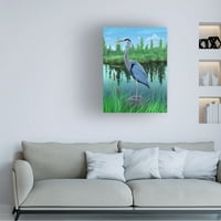 Chris Dobrowolski 'Marsh Heron' Canvas Art
