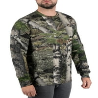 Férfi hosszú ujjú camo póló illatvezérlő pamut ing, mohás tölgy, S-3XL méretű