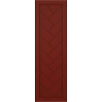 Ekena Millwork 12 W 74 H True Fit PVC Egyetlen Panel Heringbone Modern stílusú rögzített redőnyök, borsvörös