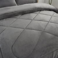 Sherpa gyapjú ágy takaró, vastag meleg takaró, szürke, 79 91