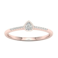 Imperial 1 5ct TDW Diamond 10K rózsa arany ígéret gyűrű