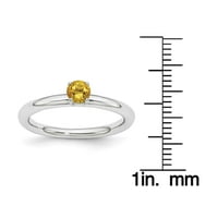 Citrin sterling ezüst ródium gyűrű