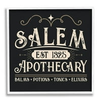 Salem Patikus Vintage Boszorkány Jel Ünnep Grafika Fehér Keretes Művészet Nyomtatás Wall Art