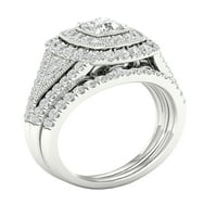 Imperial 3 4ct TDW Diamond 10K fehérarany kettős halo menyasszonyi gyűrű