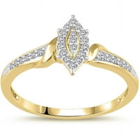 Carat T.W. Gyémánt 10KT sárga arany marquise-alakú ígéret gyűrű