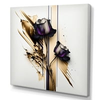 Designart lila virágvirág absztrakt festék II vászon fali művészet