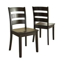 Lexington 5 darabos étkezőkészlet kerek asztallal és létrán hátsó székekkel, antik fekete