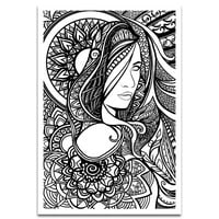 Visionary nyomatok 'Lady Mandala Clear' Kortárs klasszikus portrék művészeti poszter, 13 19
