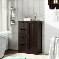 Alden Design fa fürdőszoba tárolószekrény fiókokkal és szekrényekkel, eszpresszó