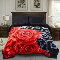 Kortárs fekete, piros, többszínű nyomtatott poliészter reverzibilis ágy takaró király
