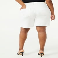 Sofia Jeans női plusz méretű Gabriela kanyargós Fray Hem Bermuda rövidnadrág