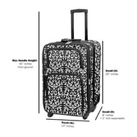 Poggyászkészlet minőségi szokatlan utazási forgó bőrönd fekete damaszt