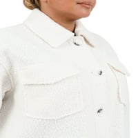 Cyn & Luca női plusz méretű bukó túlméretezett szilárd ing kabát