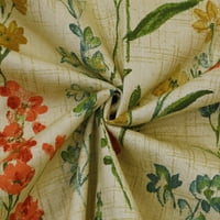 Rosie texturált pamut virágmintás függönypanel - párosítson mindegyik 50 84 természetes
