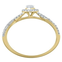 Carat T.W. Brilliance Fine Jewelry Marquise vágott gyémánt eljegyzési gyűrű 10 kt sárga aranyban, 6. méret