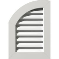 12 W 18 H Quarter Kerek bal felső: Funkcionális, PVC Gable Vent W 1 4 lapos burkolat keret