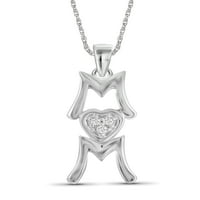 JewelersClub anya nyaklánc sterling ezüst nyaklánc nőknek - Gyönyörű akcentus fehér gyémántok + 0. Sterling ezüst anya lánya