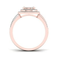1 3Ct TDW gyémánt 10K Rózsa arany klaszter eljegyzési gyűrű