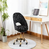 Forgó irodai szék nappali ágyhoz, Aukfa Modern szabadidős smink szék, kényelmes lélegző bársony szövet feladat szék, arany lábak