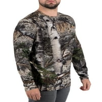 Férfi hosszú ujjú camo póló vadászati ​​előadás ing, mohás tölgy, S-3xl méretek