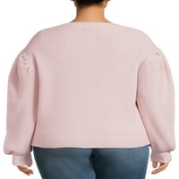 Álmodozók a debütáló női plusz méretű puff hüvely pulóver